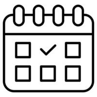 Booking Calendar Icon line vector illustration