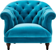 ai généré bleu velours fauteuil png