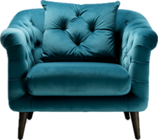 ai généré bleu velours fauteuil png