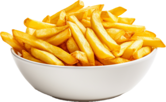 ai généré d'or français frites patates png