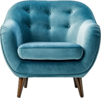 ai généré bleu velours fauteuil png