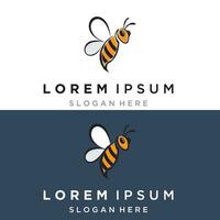 miel de abeja con diseño de ilustración de vector de logotipo moderno de panal