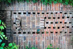 the walls are made of red brick photo