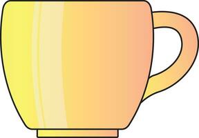 A beautiful isolated yellow cup vector
