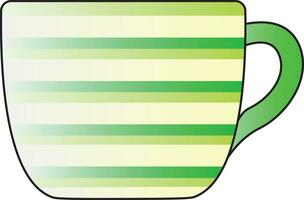 A horizontal green lines cup vector