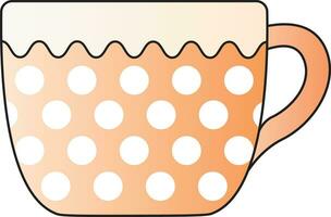 A lovely orange cup white dots vector