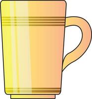 un hermosa aislado amarillo taza vector