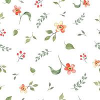 Watercolor seamless pattern. Hand drawn illustration isolated on white background. Vector EPS.