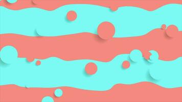Bright abstract circles and waves minimal video animation