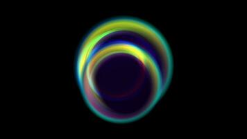 Colorful glowing abstract circular logo video animation