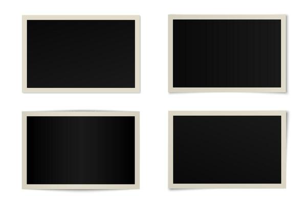 Vector set of curved photo frames