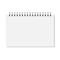 white realistic closed spiral bound notebook. vector