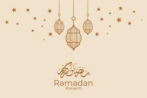 Ramadhan and Eid Mubarak background, moon stars decorative elements vector