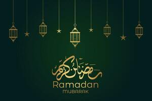 Ramadhan and Eid Mubarak background, moon stars decorative elements vector