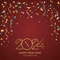 Celebrating 2024 Happy New Year Background vector