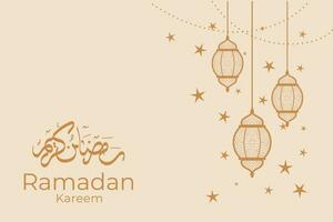 Ramadhan and Eid Mubarak background, moon stars decorative elements vector