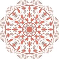 Coffee color circle mandala design is for textile print, coloring books, backgrounds, wallpapers. vector