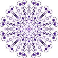 Violet color floral mandala pattern design for textile prints, backgrounds., decoration. vector