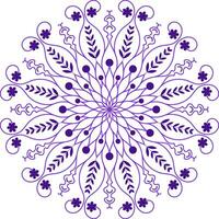 Violet color floral mandala pattern design for textile prints, backgrounds., decoration. vector