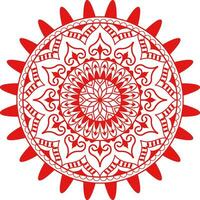 Red color luxury circle mandala pattern design. vector
