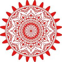 Red color luxury circle mandala pattern design. vector