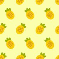 Cute Doodle Pineapple Seamless Pattern Vector