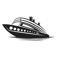 Cruise ship black and white premium vector illustrator