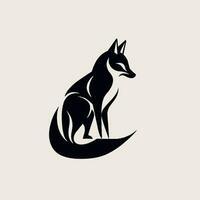 illustration of minimalist outline of a fox vector