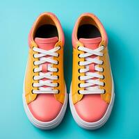 AI generated Bright modern stylish sneakers - AI generated image photo