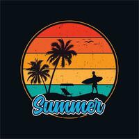 Summer artwork - Vector print for girl t-shirt in custom colors - grunge effect in separate layer