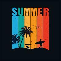 Summer artwork - Vector print for girl t-shirt in custom colors - grunge effect in separate layer