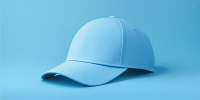 AI generated a baseball cap on a blue background photo