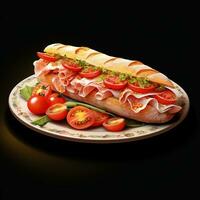 AI generated baguette beef submarine photo