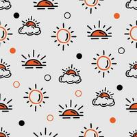 hand drawn suns seamless pattern background vector