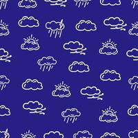 hand drawn clouds seamless pattern background vector