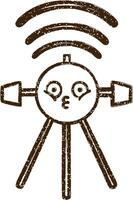 Satellite Charcoal Drawing vector