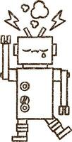 Robot Charcoal Drawing vector