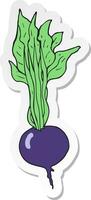 sticker of a cartoon beetroot vector