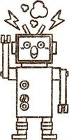 Robot Charcoal Drawing vector