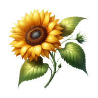 ai generiert Sonnenblume isoliert auf ein Weiß transparent Hintergrund png