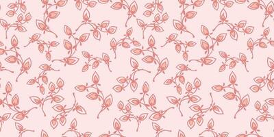 Cute, feminine, gentle floral seamless pattern. Vector hand drawn sketch. Abstract tiny branches leaves, drops light print. Design ornament for fashion, fabric, textile, wallpaper, surface design