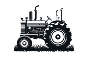 ai genererad traktor bruka verktyg illustration silhuett png fil