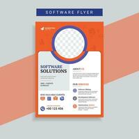 Software Solution Business Flyer Design Template Vector