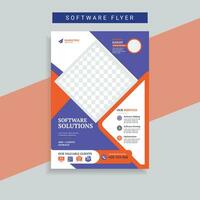 Software Solution Business Flyer Design Template Vector