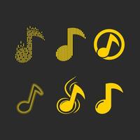 música Nota logo icono vector