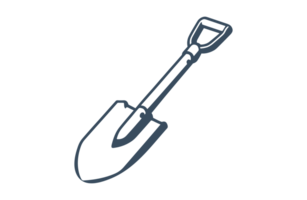 AI generated Shovel Farm Tools Illustration Silhouette PNG File