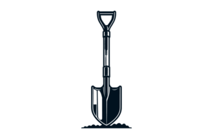 AI generated Shovel Farm Tools Illustration Silhouette PNG File