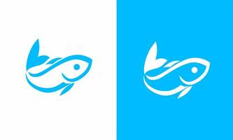 illustration vector graphics of simple fish symbol logo template