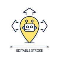2D editable expand AI ops usage icon representing AI ops, isolated vector, multicolor thin line illustration. vector