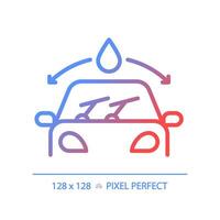 2D pixel perfect gradient car windshield icon, isolated vector, thin line illustration representing car service and repair. vector